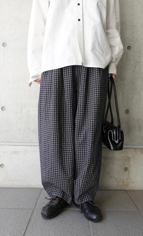 チェックボリュームラフパンツ